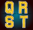 Gold color silver stroke with lamps alphabet