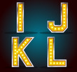 Gold color silver stroke with lamps alphabet