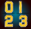 Gold color silver stroke with lamps alphabet
