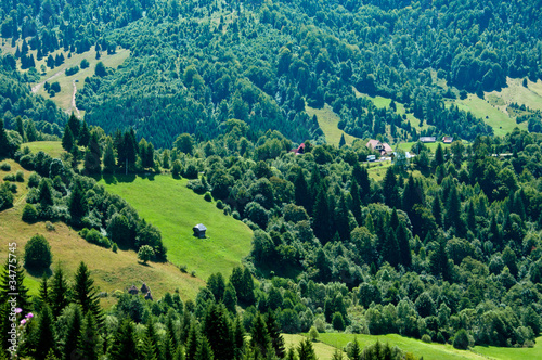 Photo: Idyllic view of a green valley in rural Romania Idyllic view of a green valley in rural Romania