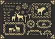 Vintage Christmas floral mistletoe frames and elements