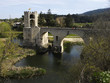 View of the medieval bridge of Besalu, Catalonia, Spain