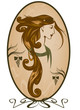 Art Nouveau style woman portrait
