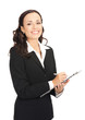 Businesswoman with clipboard