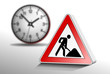 Baustellenschild Uhr