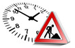 Baustellenschild Uhr