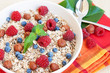 Oat nuts breakfast and min leaves