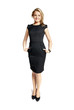 Attractive young woman in a black dress