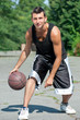Young basketball player with ball