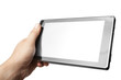 Photo: Hand holding Tablet PC isolated on white Hand holding Tablet PC isolated on white