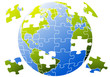 jigsaw puzzle world, vector