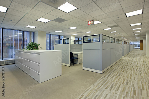 Photo: Office area with cubicles Office area with cubicles