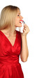 woman red lipstick