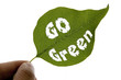 Go green message on a leaf