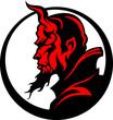 Vektor: Devil Demon Mascot Head Illustration Devil Demon Mascot Head Illustration