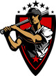 Baseball Player Batting Design Template