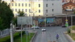 Urban street transport.  Wide timelapse shot.