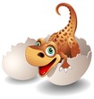 Dinosauro Neonato in Uovo-Baby Dinosaur on his Egg-Vector Dinosauro Neonato in Uovo-Baby Dinosaur on his Egg-Vector