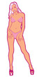 Cartoon woman in lingerie
