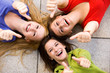 Friends showing thumbs up sign Friends showing thumbs up sign
