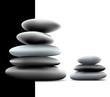 Yin Yang Pebble Stacks. Vector