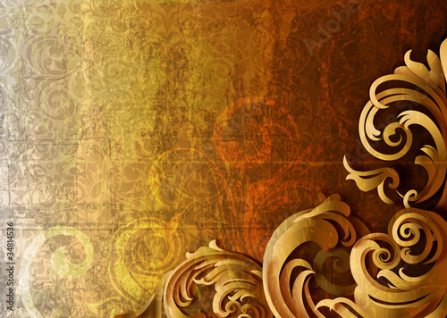 Vector: 3d Grungy Floral Background - Vector Illustration 3d Grungy Floral Background - Vector Illustration