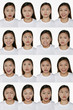 Montage of woman pulling different expressions