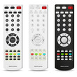 set of white and black remote control isolated on white