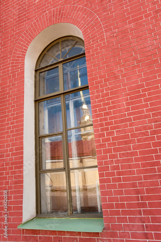 Photo: Reflection of Peter and Paul cathedral in bastion window Reflection of Peter and Paul cathedral in bastion window