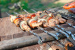 Kebabs on a grill