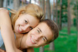 Happy young couple at the park