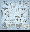 Engraving mathematical and surveying instrument set