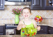 Girl making salad
