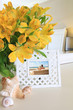 Interior picture frame with flowers
