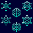 Set of glossy christmas snowflakes