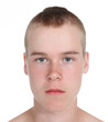 Teenage boy with a mohawk hairstyle
