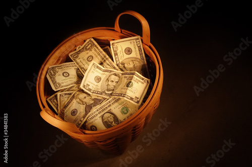 Photo: Basket of money Basket of money