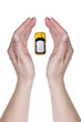 Yellow car in hands