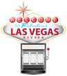 black slot machine with las vegas sign