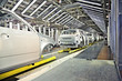 cars in a row at car plant