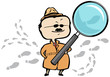 Detective or private investigator with a magnifying glass