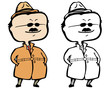Smiling private detective, inspector or secret agent incognito
