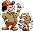 Hand-drawn Vector illustration of an Dog Trainer