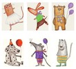 Set of cartoon characters