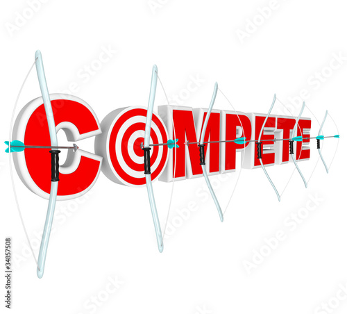 Illustration: Compete Bows and Arrows Many Competitors for Prize Compete Bows and Arrows Many Competitors for Prize