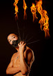 canvas print picture asian man with fire show