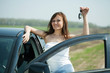 woman holding keys to car woman holding keys to car