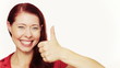 Video: Happy girl holding her thumbs up Happy girl holding her thumbs up