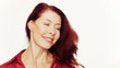 Redhead letting her long hair fly