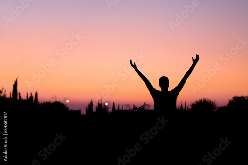 Photo: Man Praising in Nature Man Praising in Nature
